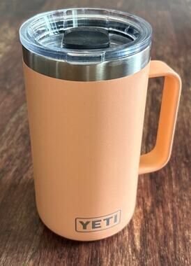 Yeti Rambler 24 oz Peach Stainless Steel Mug with MagSlider Lid